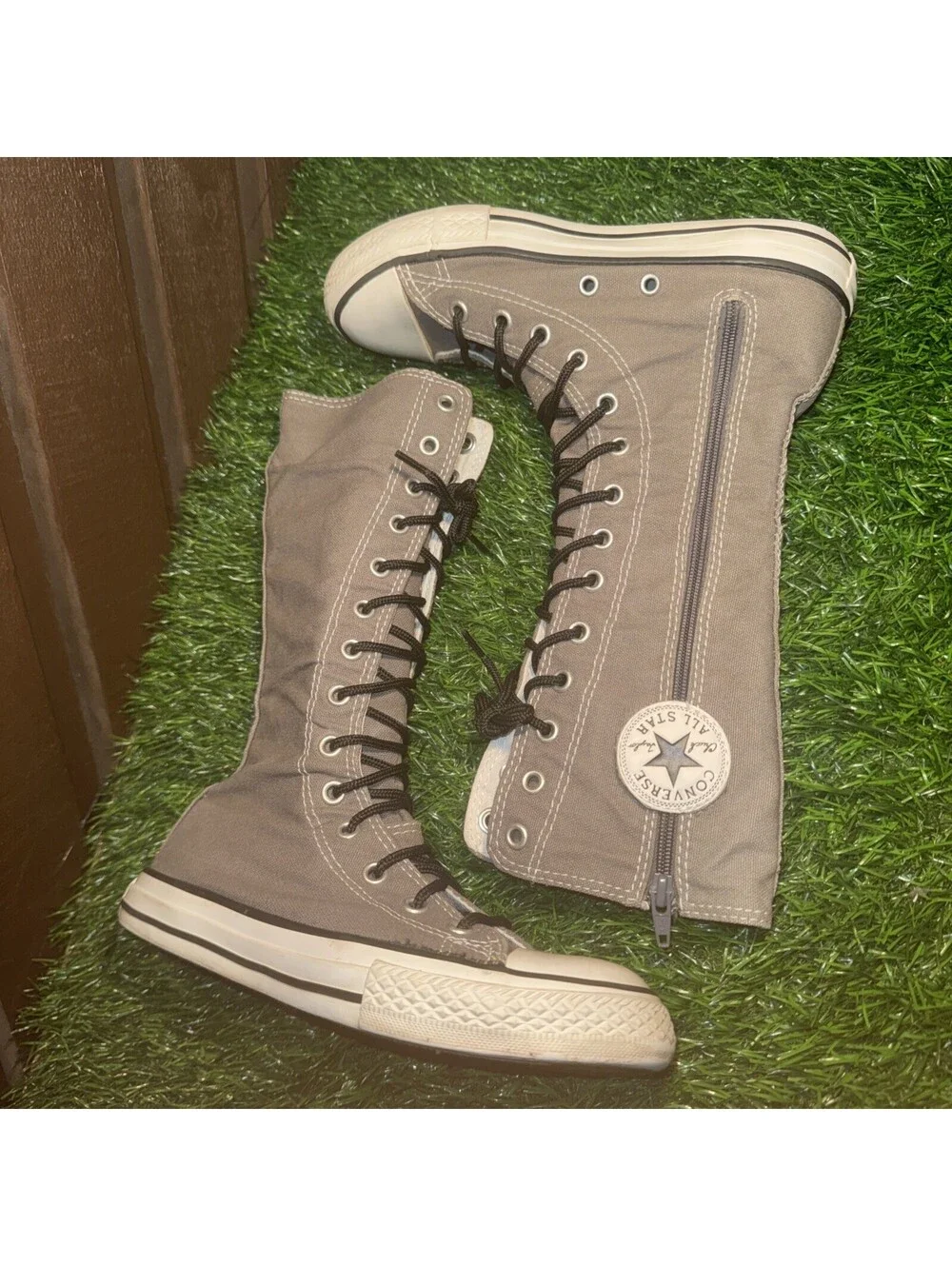 VTG Converse Chuck Taylor XX-Hi Knee High Gray Sneakers Size 2 Kids  626767F